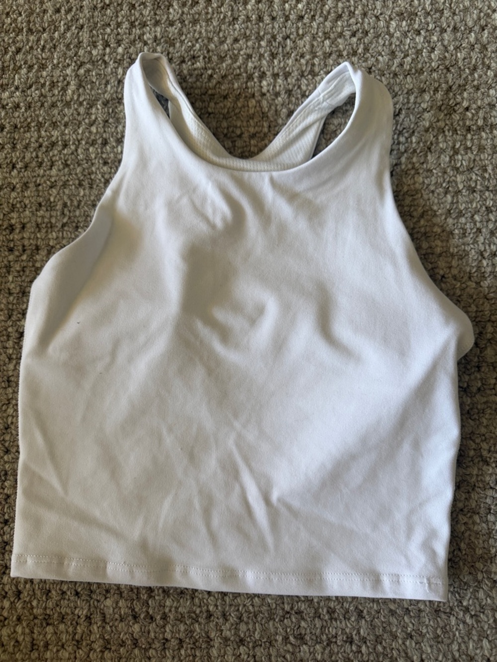 Athleta Girls Long Distance Bra white, m 8/10